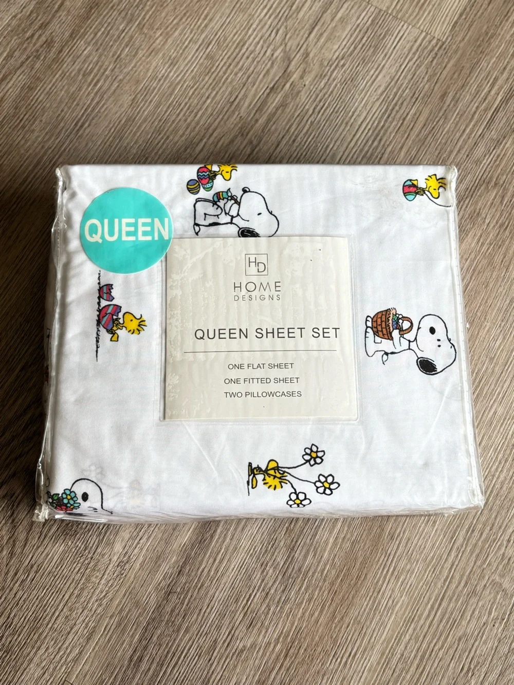 Peanuts Snoopy Easter Spring Queen Sheet Set NWT